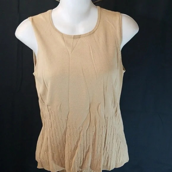 Caslon sleeveless tank blouse matching cardigan M - Picture 6 of 6